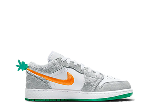 Nike Gs Air Jordan 1 Low SE "Rabbit" Light Smoke Grey/White/Total Orange