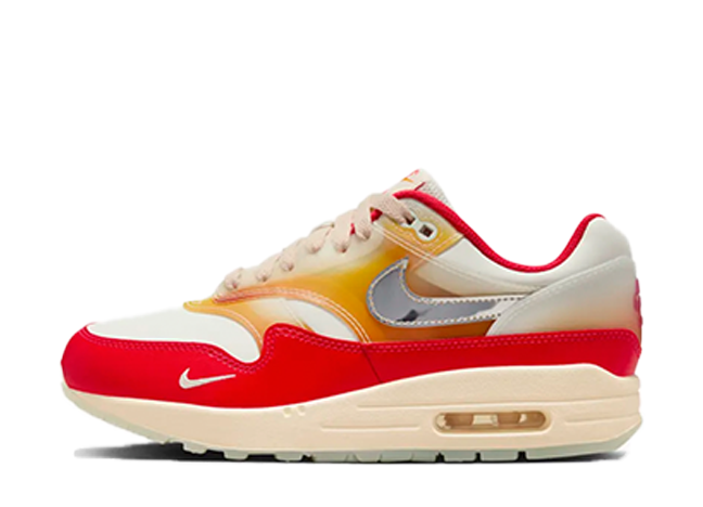 ナイキ ウィメンズ エアマックス1 '87 PRM "ソフトビニール" セイル/サイレンレッド
