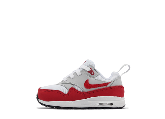 ナイキ TD エアマックス1 "グレー/ホワイト/ブラック/ユニバーシティレッド"