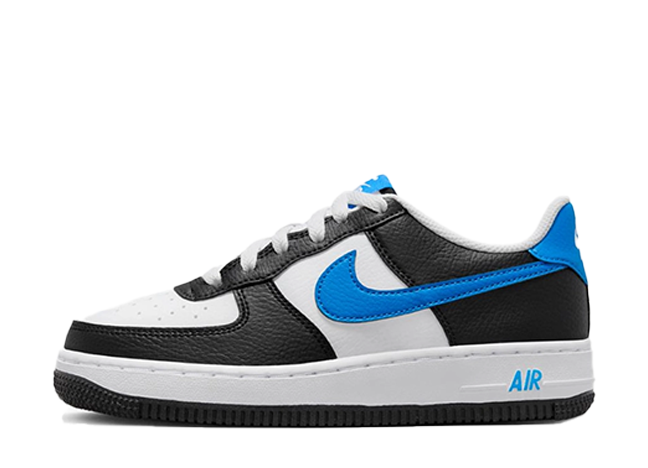 ナイキ GS エアフォース1 "ブラック/ホワイト/ライトブルー"