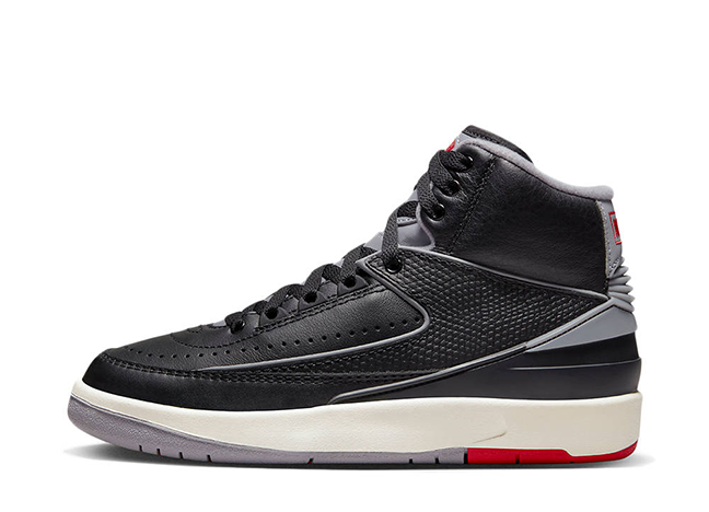 ナイキ GS エアジョーダン2 レトロ "ブラック セメント" ブラックセメント/ファイアレッド/グレー