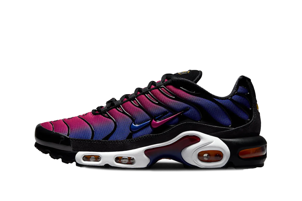 パタ × FCバルセロナ × ナイキ エアマックスプラス "Culers del M_n"　パープル/ブルー/ブラック/ホワイト