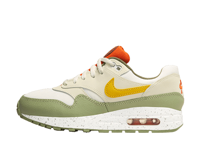 Nike GS Air Max 1 "Summit White/Summit White/Oil Green/Vivid Sulfur"