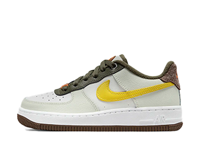 ナイキ GS エアフォース 1 LV8 "サミットホワイト"サミットホワイト/キャンプファイヤーオレンジ/ビビッドサルファー