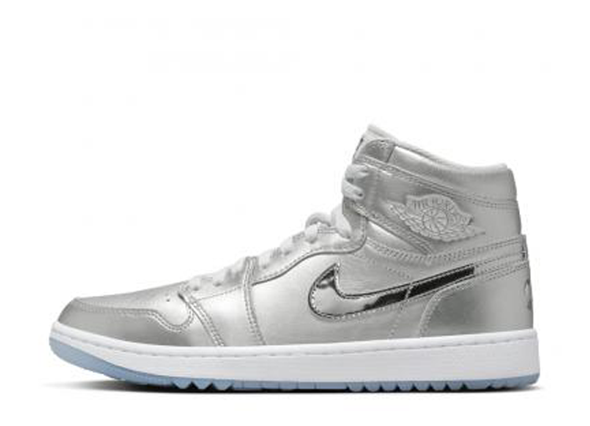 ナイキ エアジョーダン1 ハイ ゴルフ "ギフトギビング" メタリックシルバー/ホワイト
