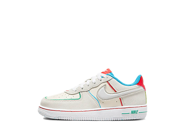 Nike PS Force 1 LV8 "Pale Ivory" Pale Ivory/Picante Red/Baltic Blue/White