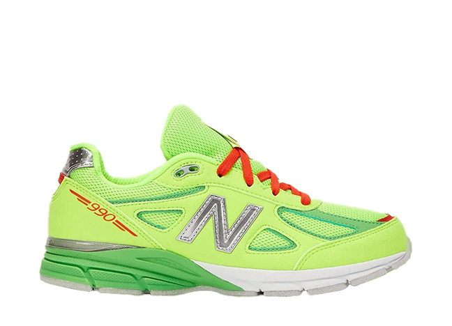 DTLR × ニューバランス TD 990V4 "フェスティブ" ライムグリーン/レッド