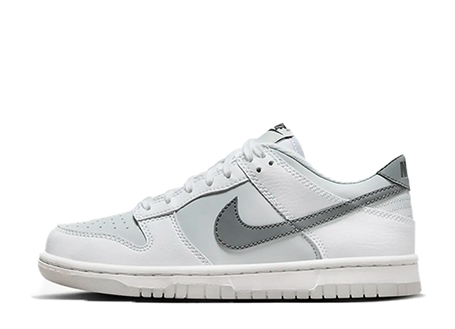 ナイキ GS ダンク ロー "ホワイト" ホワイト" ホワイト/ピュアプラチナム/フットボールグレー/スモークグレー_