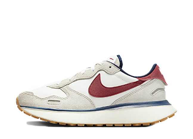Nike WMNS Phoenix Waffle "Light Bone" Light Bone/Sail/Midnight Navy/Team Red
