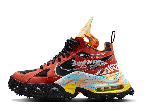 オフホワイト × ナイキ エアテラフォーマ "マントラオレンジ/ブラック/クリア"