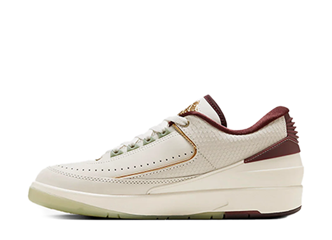 Nike Air Jordan 2 Retro Low "Chinese New Year/Year of the Dragon" Sail/Phantom/Oil Green/Dark Team Red