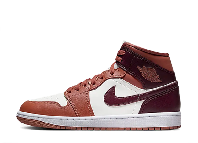 ナイキ ウィメンズ エアジョーダン1 ミッド "セイル/クレイ" ダスティーピーチ/セイル/ホワイト