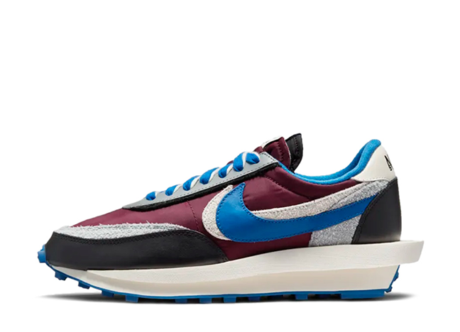 UNDERCOVER × sacai × Nike LD Waffle "Night Maroon and Team Royal"