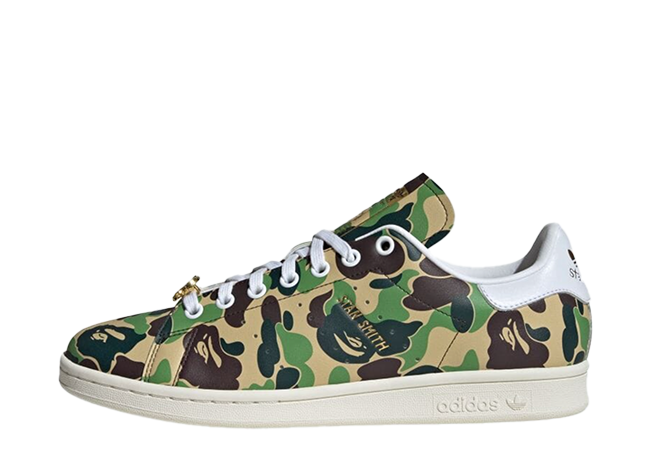 ア ベイシング エイプ × アディダス オリジナルス スタンスミス "ABCカモ" グリーン/オフホワイト