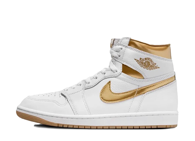ナイキ ウィメンズ エアジョーダン1 レトロ ハイ OG "ホワイト アンド メタリックゴールド"