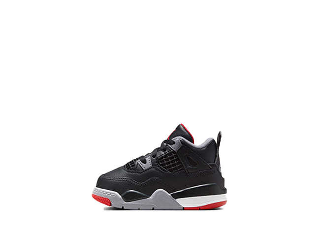 Nike TD Air Jordan 4 Retro "Bred Reimagined" Black/Red