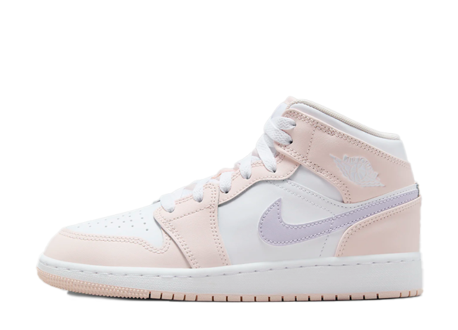 ナイキ GS エアジョーダン1 ミッド "ピンクウォッシュ" ピンクウォッシュ/ホワイト/バイオレットフロスト