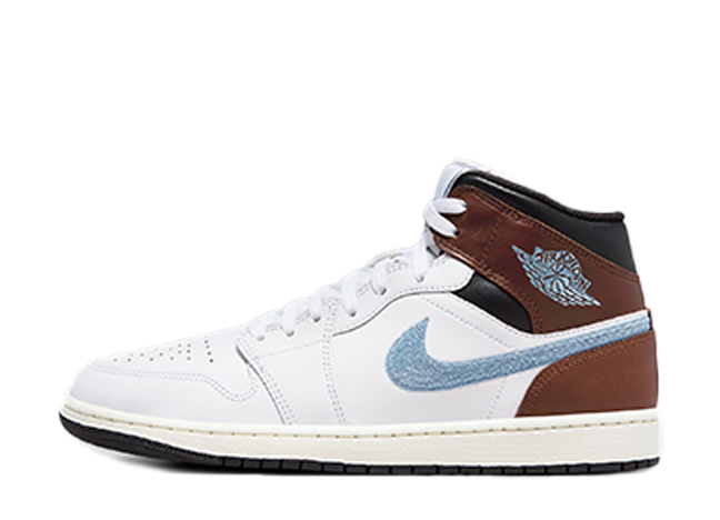 ナイキ エアジョーダン1 ミッド SE "ホワイト" ホワイト/ブラック/セイル/ブルーグレー