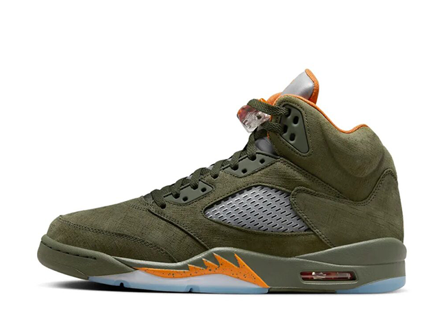 ナイキ エアジョーダン5 レトロ "オリーブ/オレンジ"