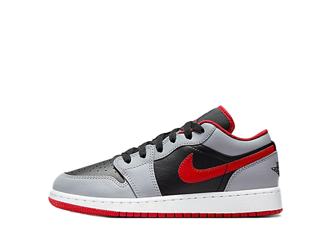 Nike GS Air Jordan 1 Low "Black" Black/Cement Gray/White/Fire Red
