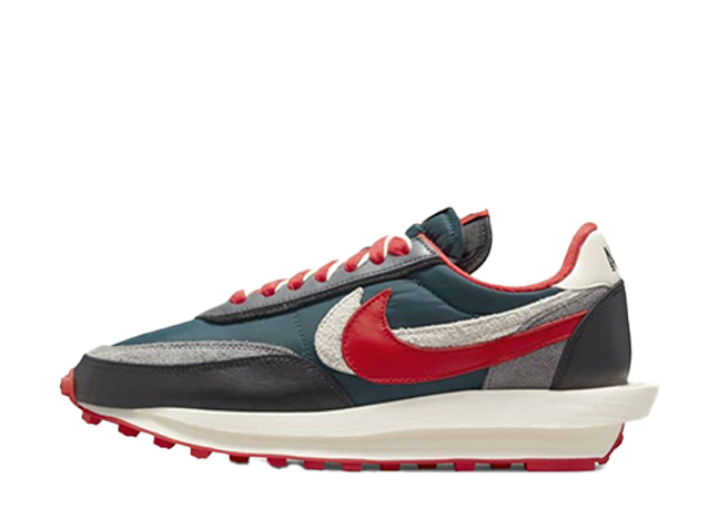 UNDERCOVER × sacai × Nike LD Waffle "Midnight Spruce/University Red"