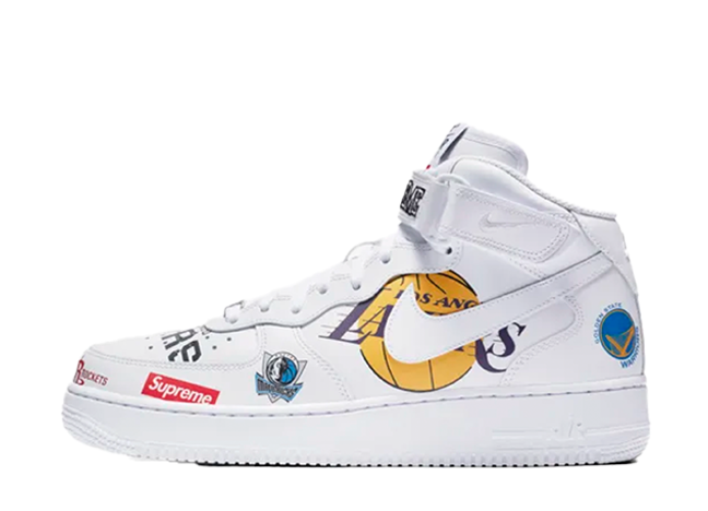 Supreme × NBA × Nike Air Force 1 Mid '07 "White/White"
