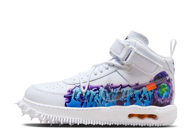 Off-White × Nike Air Force 1 Mid "Graffiti White"