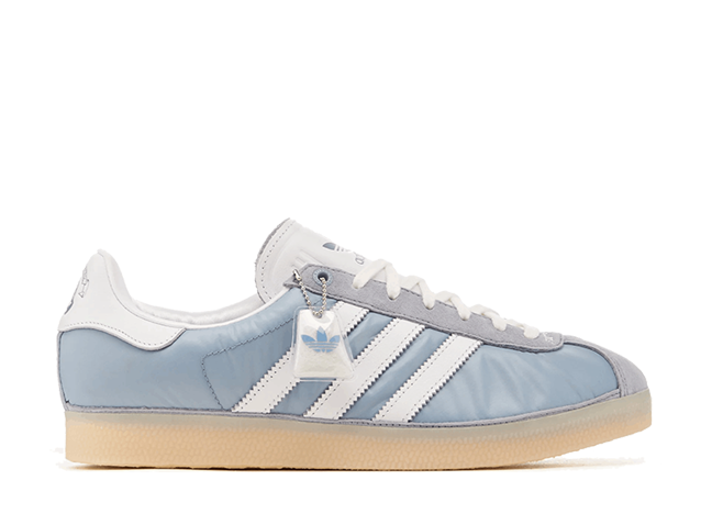 フットパトロール × アディダス オリジナルス ガゼル85 "ブルー/ホワイト" ライトグレー/フットウェアホワイト/イージーイエロー