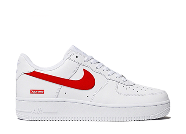 Supreme × Nike Air Force 1 Low China Exclusive "White/Speed Red" White/Speed Red/White