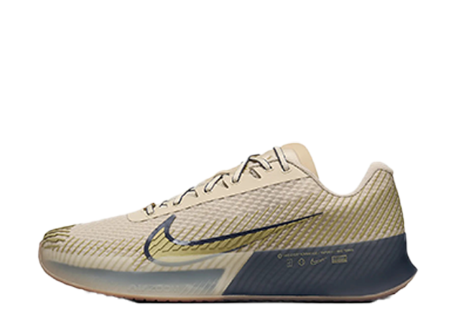 Nike NikeCourt Vapor 11 Premium "Sanddrift" Sanddrift/Thunder Blue/Gum Medium Brown/Metallic Gold