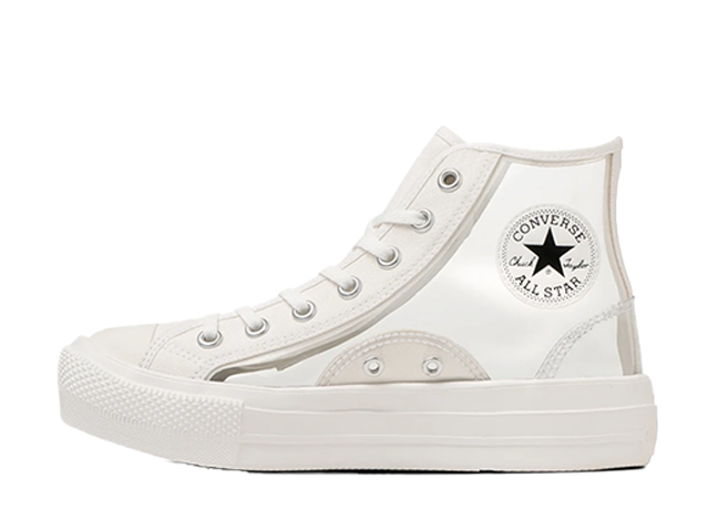 コンバース ウィメンズ オールスター ライト PLTS クリアマテリアル ハイ "ホワイト" ホワイト/ホワイト