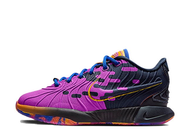 Nike GS LeBron 21 "Welcome to Camp" Hyper Violet/Obsidian/University Gold/Hyper Royal