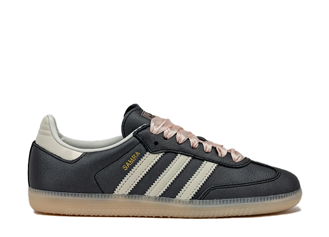 adidas Originals WMNS Samba "Ribbon Laces/Black/Pink" Black/Off White/Quartz