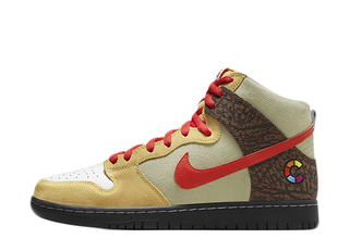 カラースケート × ナイキ SB ダンク ハイ "ケバブ アンド デストロイ" トパーズ ゴールド/チリ レッド/ファウナ/ブラウン/ホワイト 28cm