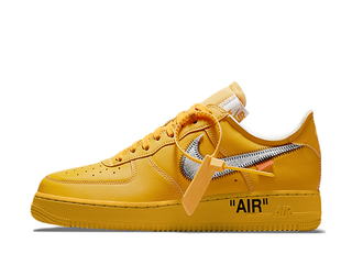 オフホワイト × ナイキ エアフォース1 ロー "ユニバーシティゴールド" ユニバーシティゴールド/ブラック/メタリックシルバー 28.5cm