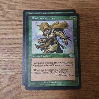 MTG Uncommon Blanchwood Armor Urza's Saga Aura