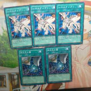 レベルアップ！　3枚　&　四次元の墓　2枚　N（ノーマル）　計5枚　❆バシャラ