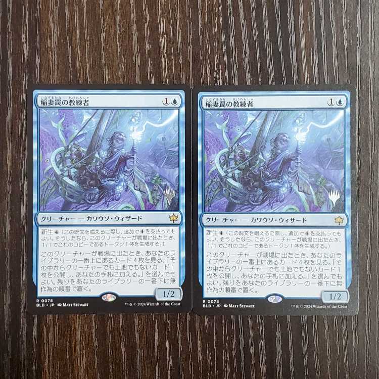 [with promo stamp] Lightning Bolt Trap Instructor, Rare 0078, 2-card set.