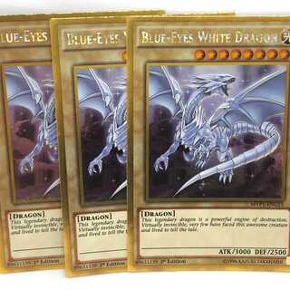 遊戯王 英語 青眼の白龍 3枚 MVP1 ゴールド ブルーアイズ