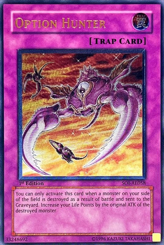遊戯王　オプションハンター　旧アジア　レリーフ　psa10 遊戯王 オプションハンター 旧アジア版 1st 英語表記