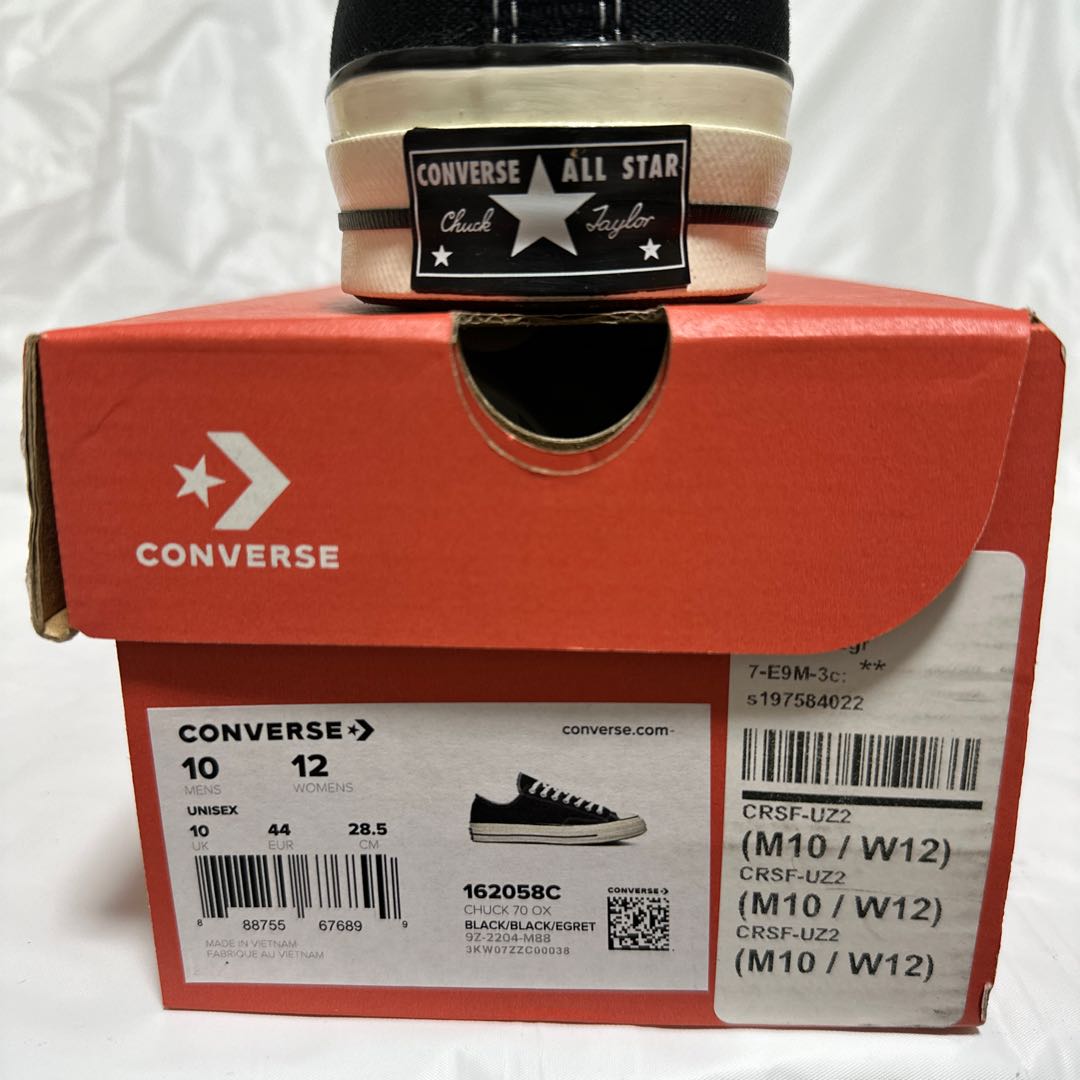 converse chuck taylor low ct70 current chack70 ox converse black black 162058c us10size jp28.5cm 28.5cm