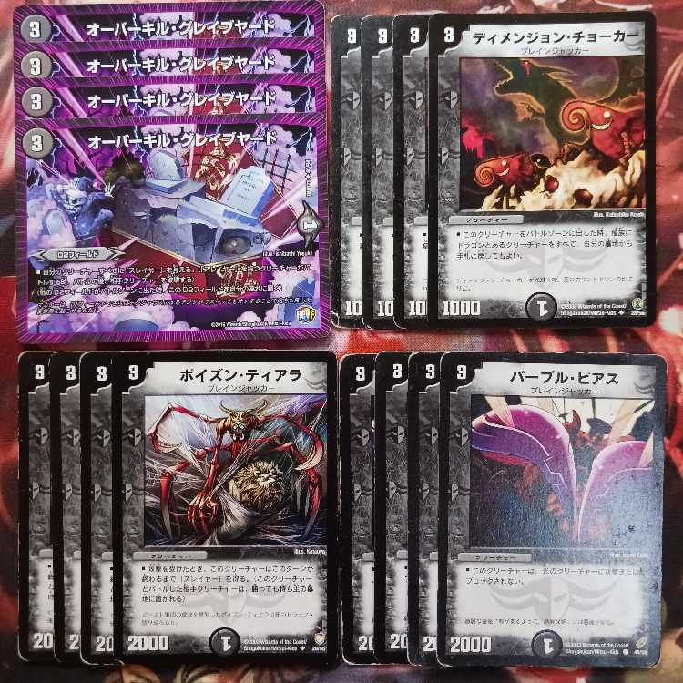 Overkill Graveyard Poison Tiara Purple Earrings Choker 4 each