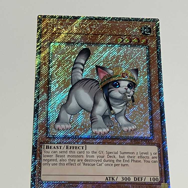 Rescue Cat English EU Platinum Secret Rare Different picture