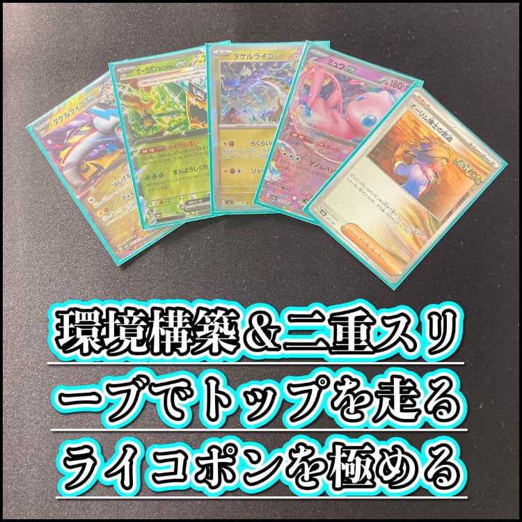 【コダックかも】オーガポンみどりのめん タケルライコ レシラム 72枚 本格構築 【タケルライコオーガポン】デッキ＆二重スリーブ
