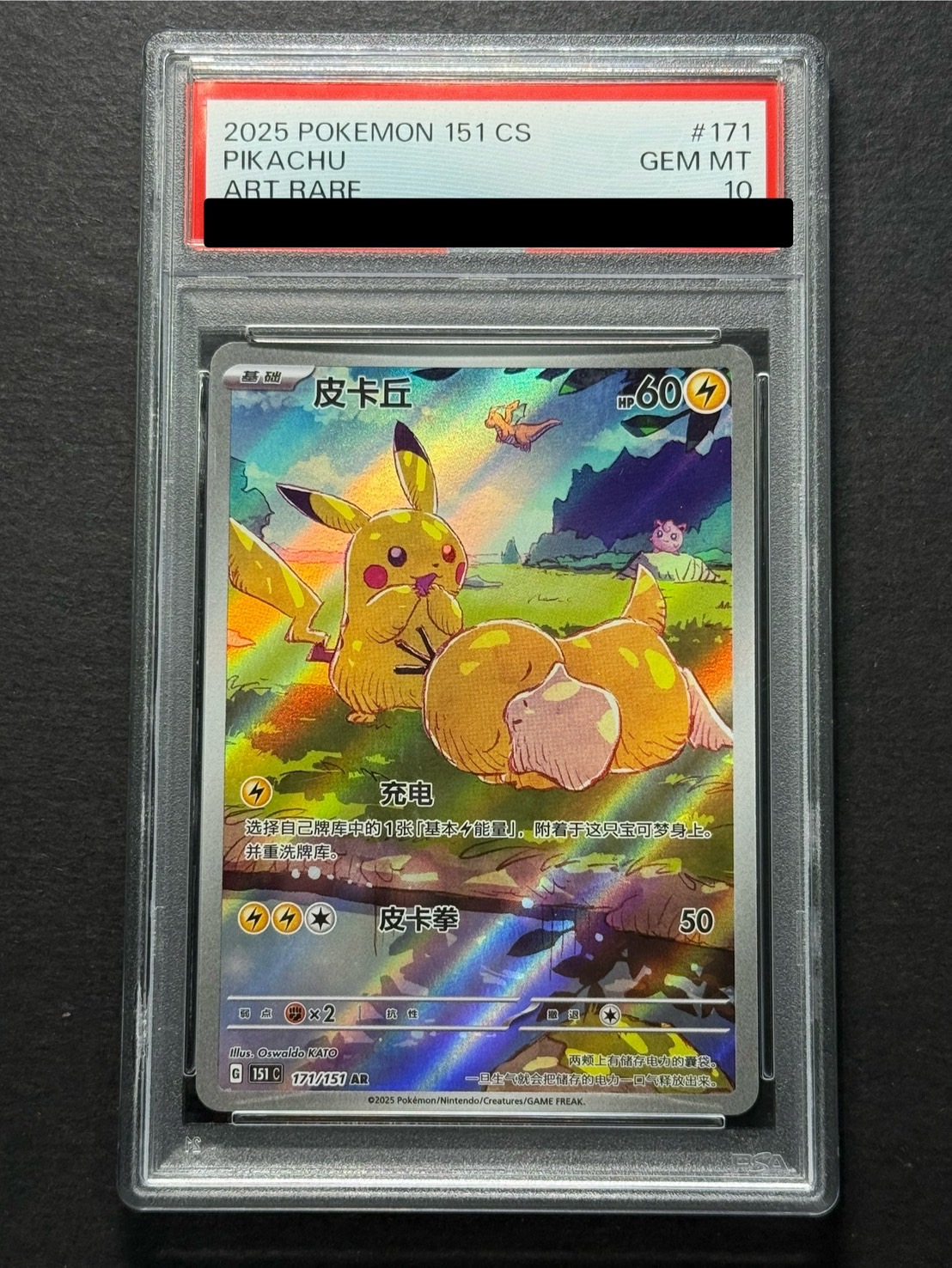 PSA10 連番 ピカチュウar 151 PSA10鑑定済〕ピカチュウ(中国語版)【AR】{171/151}の通販