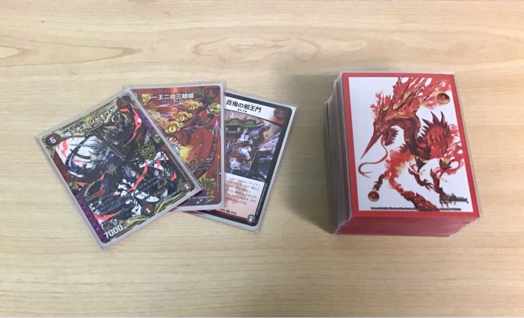 デュエマ 本格構築 【4c邪王門】 デッキ＆二重スリーブ 《 一王二命三眼槍 鬼ヶ大王 ジャオウガ 音卿の精霊龍ラフルル・ラブ 時の法皇 ミラダンテXII 》