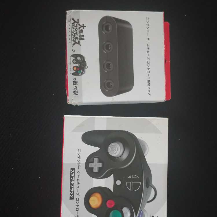 【純正品】スマブラブラック＋ゲームキューブコントローラ 接続タップ
