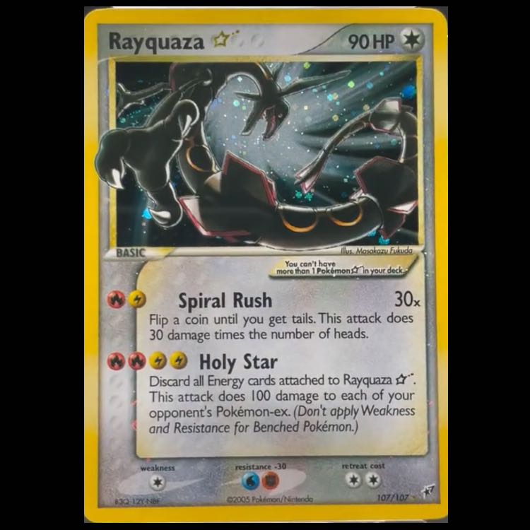 Pokémon card Rayquaza gold star English version Rayquaza gold star 1枚