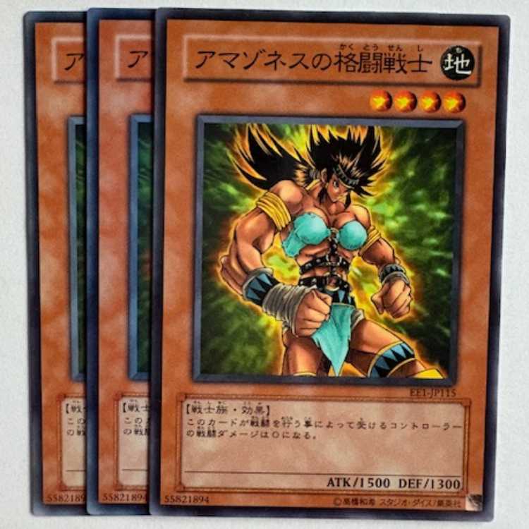 Amazoness Fighter EE1-JP115 Normal 3-card set Yu-Gi-Oh Trekkers Road