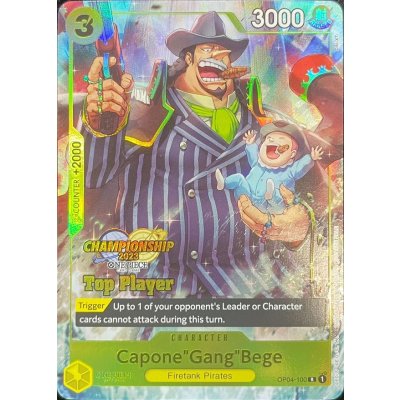 Capone Bede (English / Color / Top Player / CS2023 / illust: DAI-XT.) [R] {OP04-100} 1枚